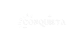 Logotipo branco do Rodapé do site da Inglês Conquista.